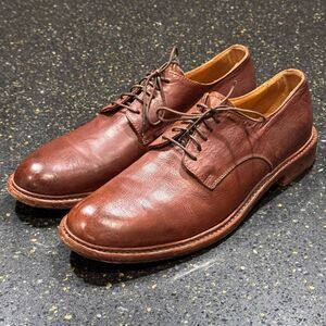 MOMA Italy Brown Leather handcrafted Plain Toe Oxfords. Size 43 1/2 / US 10.5
